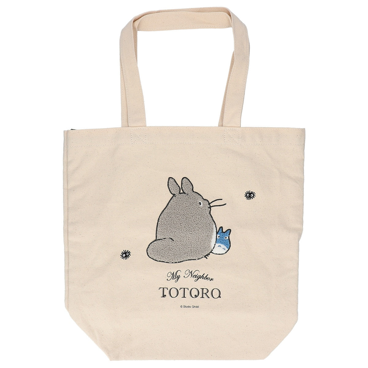 Studio Ghibli Embroidered Canvas Tote Bags (2 Types) - Totoro Looking Back - official view 9