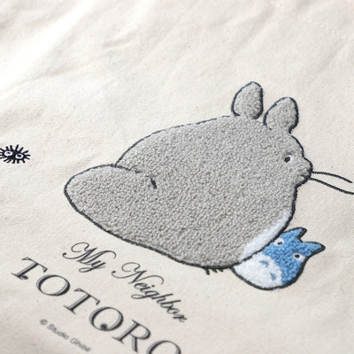 Studio Ghibli Embroidered Canvas Tote Bags (2 Types) - Totoro Looking Back - official view 12