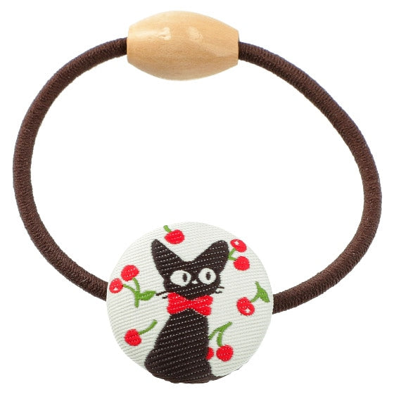 Studio Ghibli Fabric-Covered Button Hair Ties (3 Types) - Jiji and Cherries - official view 2