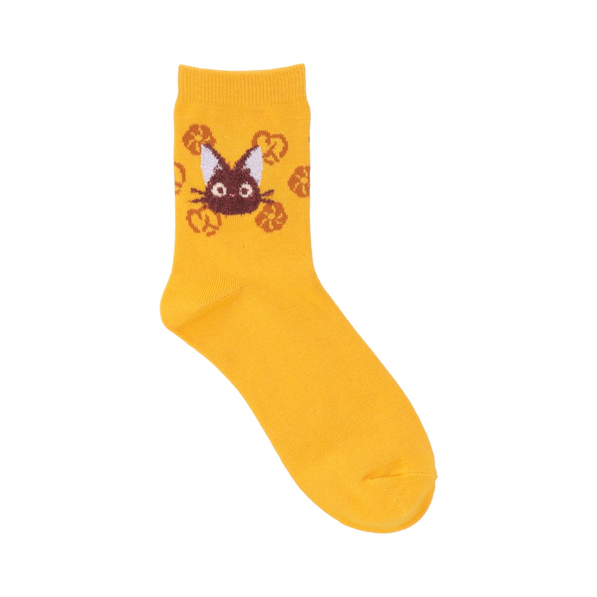 Studio Ghibli Fluffy-Motif Crew Socks 23-25 cm (2 Types) - Jiji Yellow - official view 1
