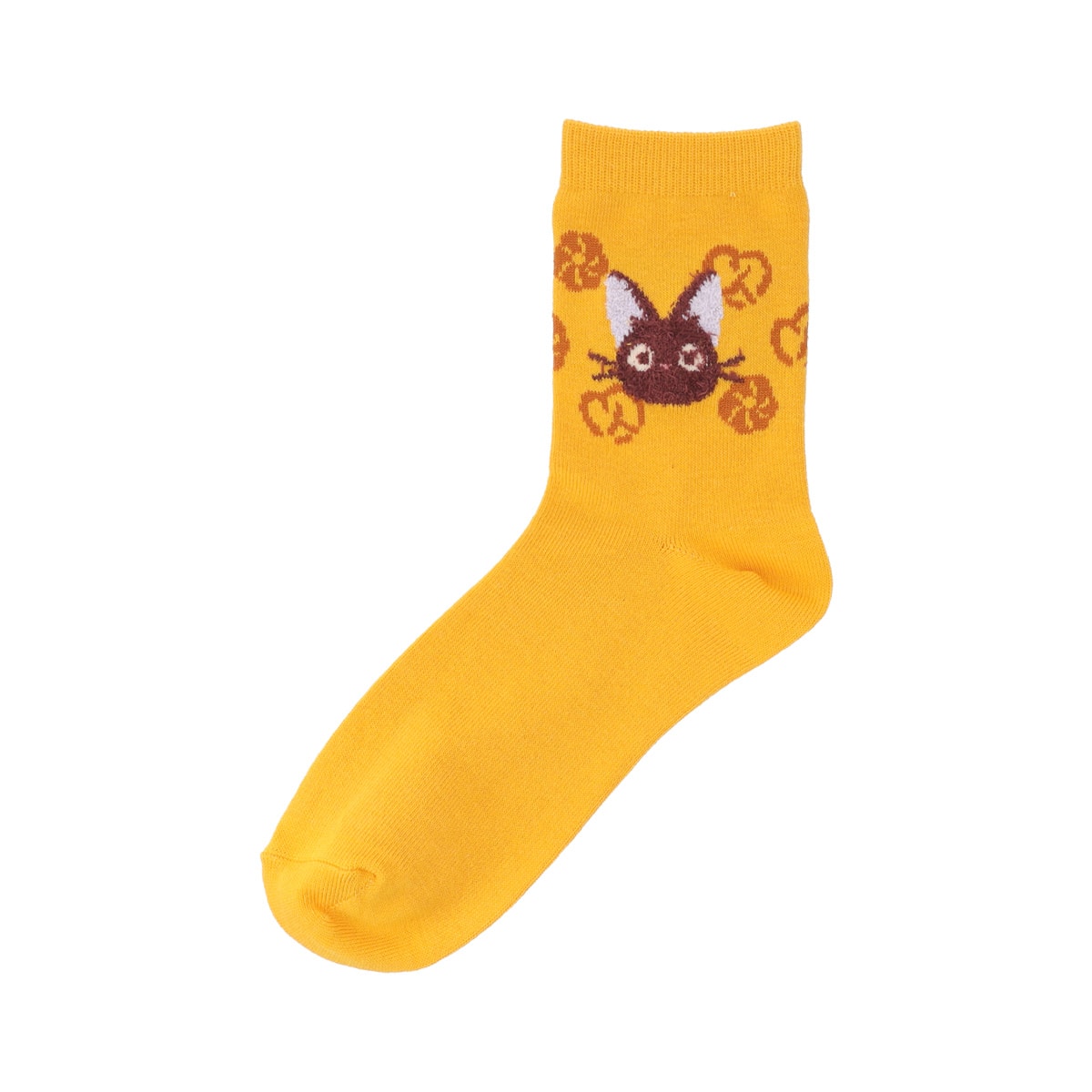 Studio Ghibli Fluffy-Motif Crew Socks 23-25 cm (2 Types) - Jiji Yellow - official view 2