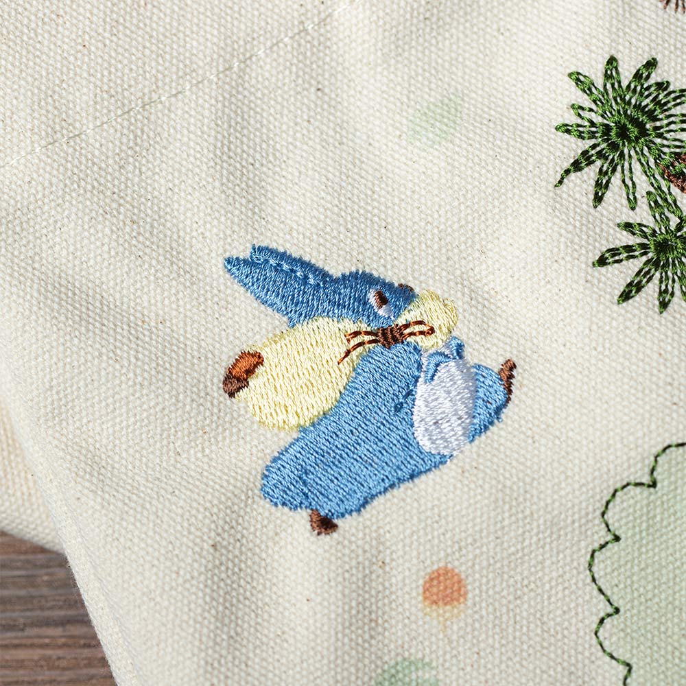 Studio Ghibli Forest and Town Embroidered Tote Bags (4 Types) - Totoro Forest Mini - official view 4