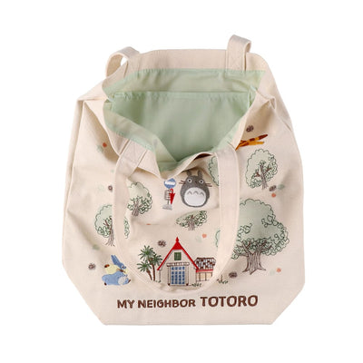 Studio Ghibli Forest and Town Embroidered Tote Bags (4 Types) - Totoro Forest Tall - official view 16