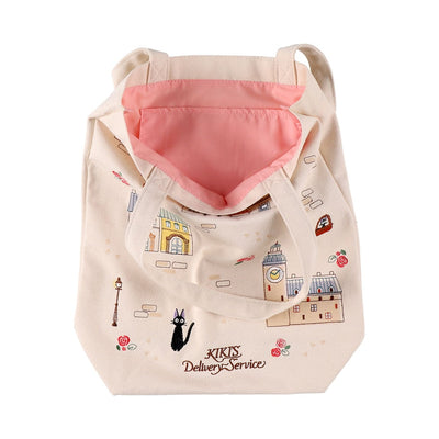 Studio Ghibli Forest and Town Embroidered Tote Bags (4 Types) - Jiji Town Tall - official view 29