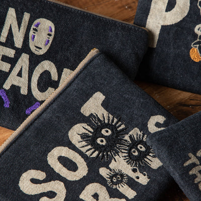 Studio Ghibli - GBL Black Denim Pouches (3 Types) - Soot Sprites - official view 2