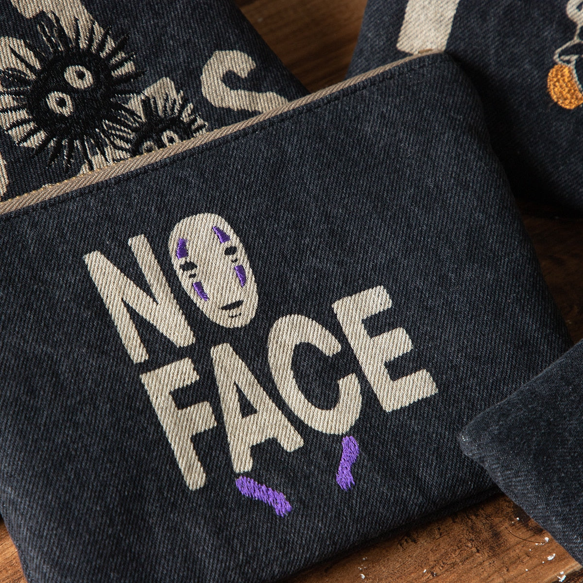 Studio Ghibli - GBL Black Denim Pouches (3 Types) - No-Face - official view 11