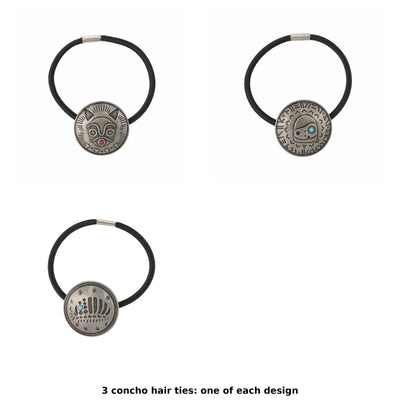 Studio Ghibli GBL Concho Hair Ties (3 Types) - Complete Set showing one of each model