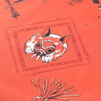 Studio Ghibli GBL Cotton Bandanas 53 cm (2 Types) - Princess Mononoke - Terracotta - official view 3