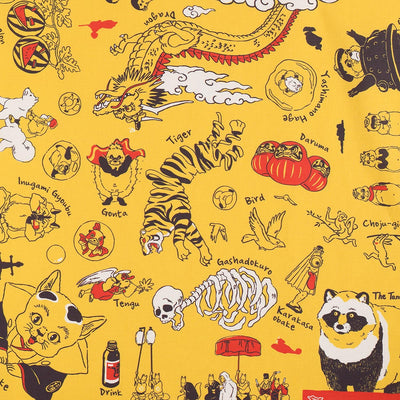 Studio Ghibli GBL Cotton Bandanas 53 cm (2 Types) - Pom Poko - Yellow - official view 8