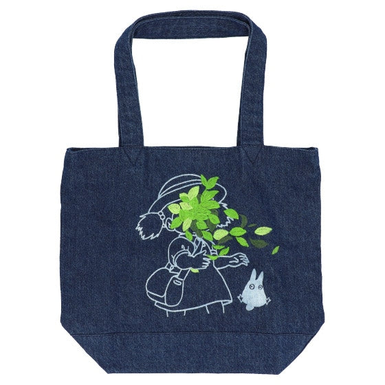 Studio Ghibli GBL Discharge Denim Tote Bags (4 Types) - Indigo Totoro - official view 26