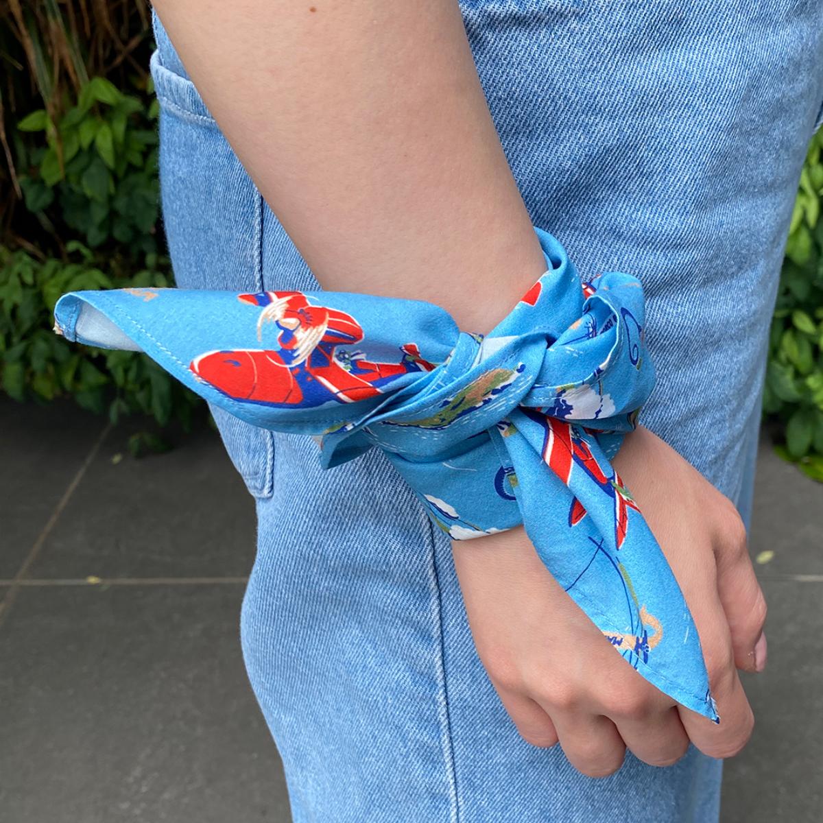 Studio Ghibli GBL Hawaiian Bandanas 45 cm (2 Types) - Porco Rosso - Seaplanes, Sky and Sea - official view 8
