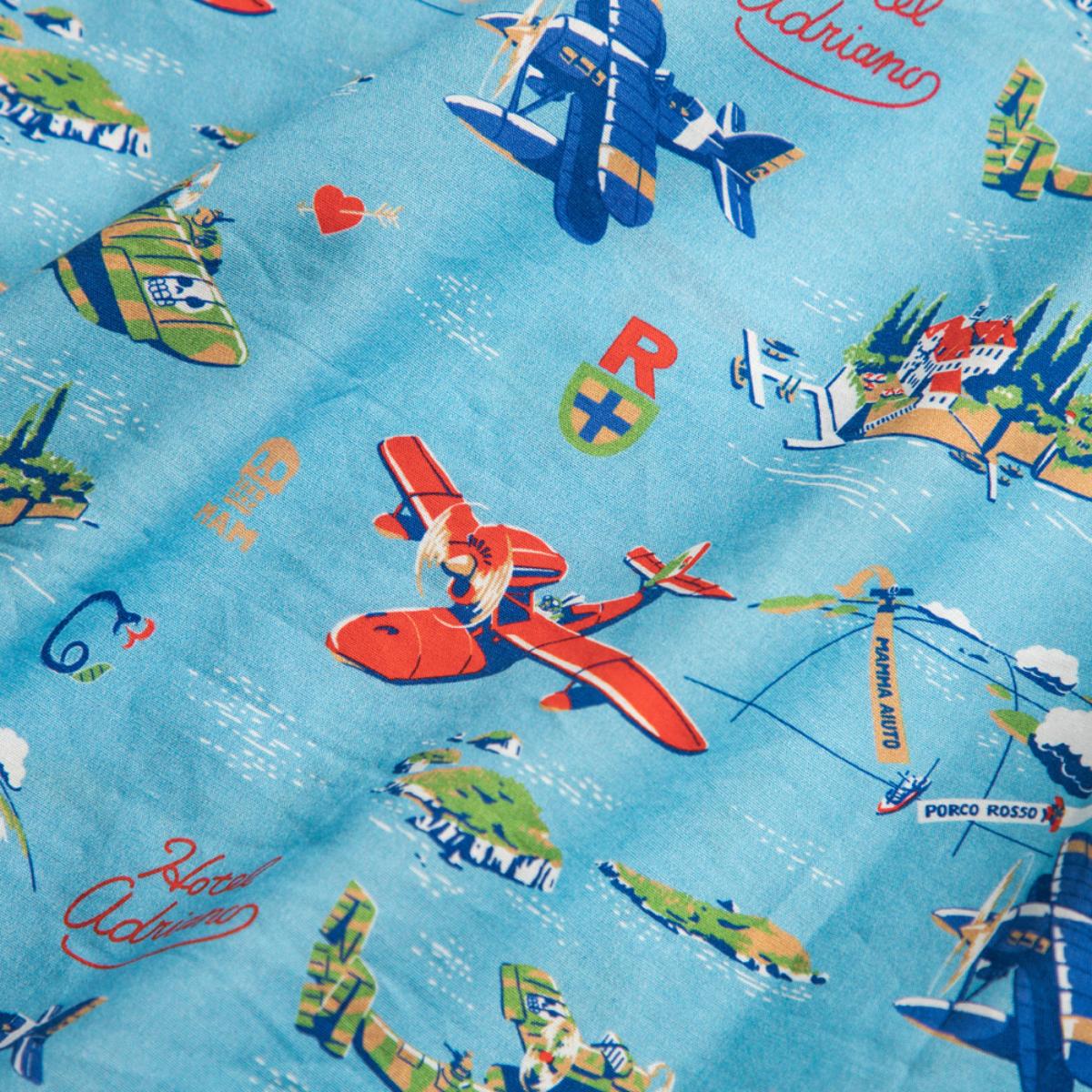 Studio Ghibli GBL Hawaiian Bandanas 45 cm (2 Types) - Porco Rosso - Seaplanes, Sky and Sea - official view 12