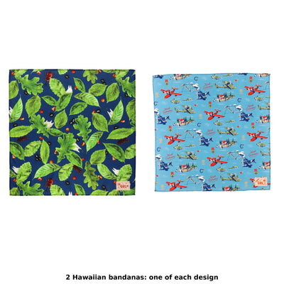 Studio Ghibli GBL Hawaiian Bandanas 45 cm (2 Types) - Complete Set showing one of each model