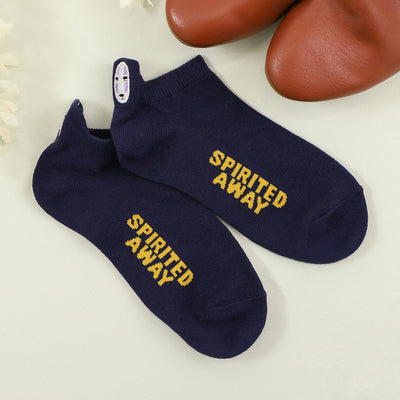 Studio Ghibli Heel-Embroidered Sneaker Socks 23-25 cm (5 Types) - No-Face - Purple - official view 9