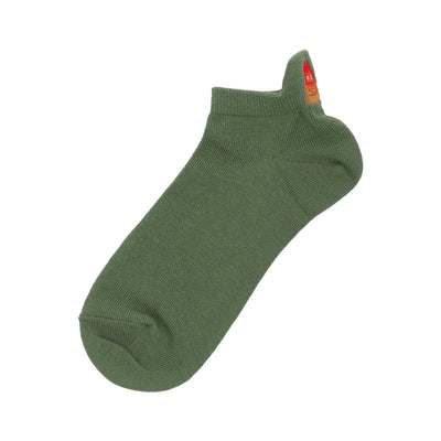 Studio Ghibli Heel-Embroidered Sneaker Socks 23-25 cm (5 Types) - Calcifer - Green - official view 17