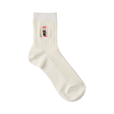 Studio Ghibli Icon-Embroidered Socks 23-25 cm (4 Types) - Jiji Plush Motif - official view 8