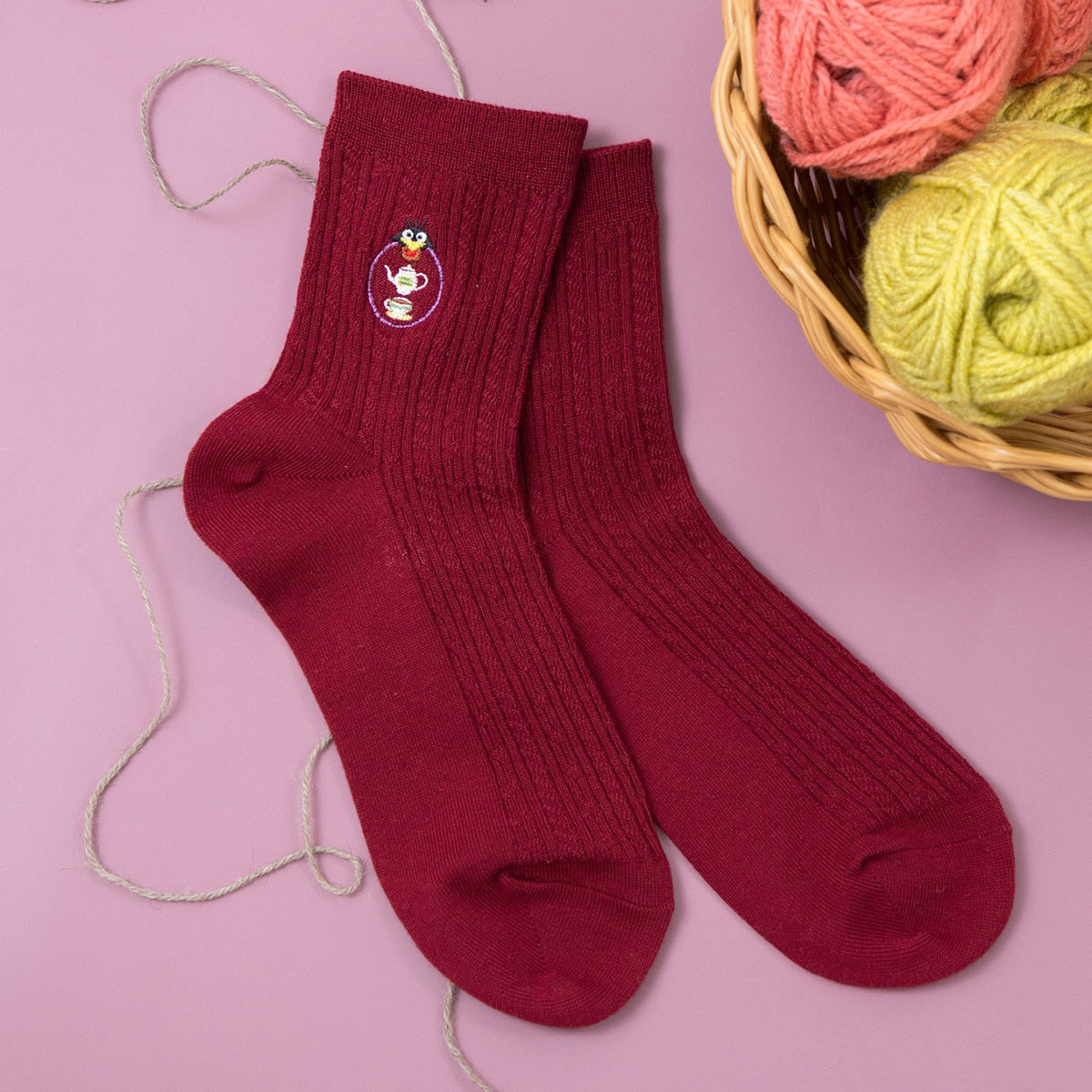 Studio Ghibli Icon-Embroidered Socks 23-25 cm (4 Types) - Spirited Away - Zeniba Motifs - official view 10