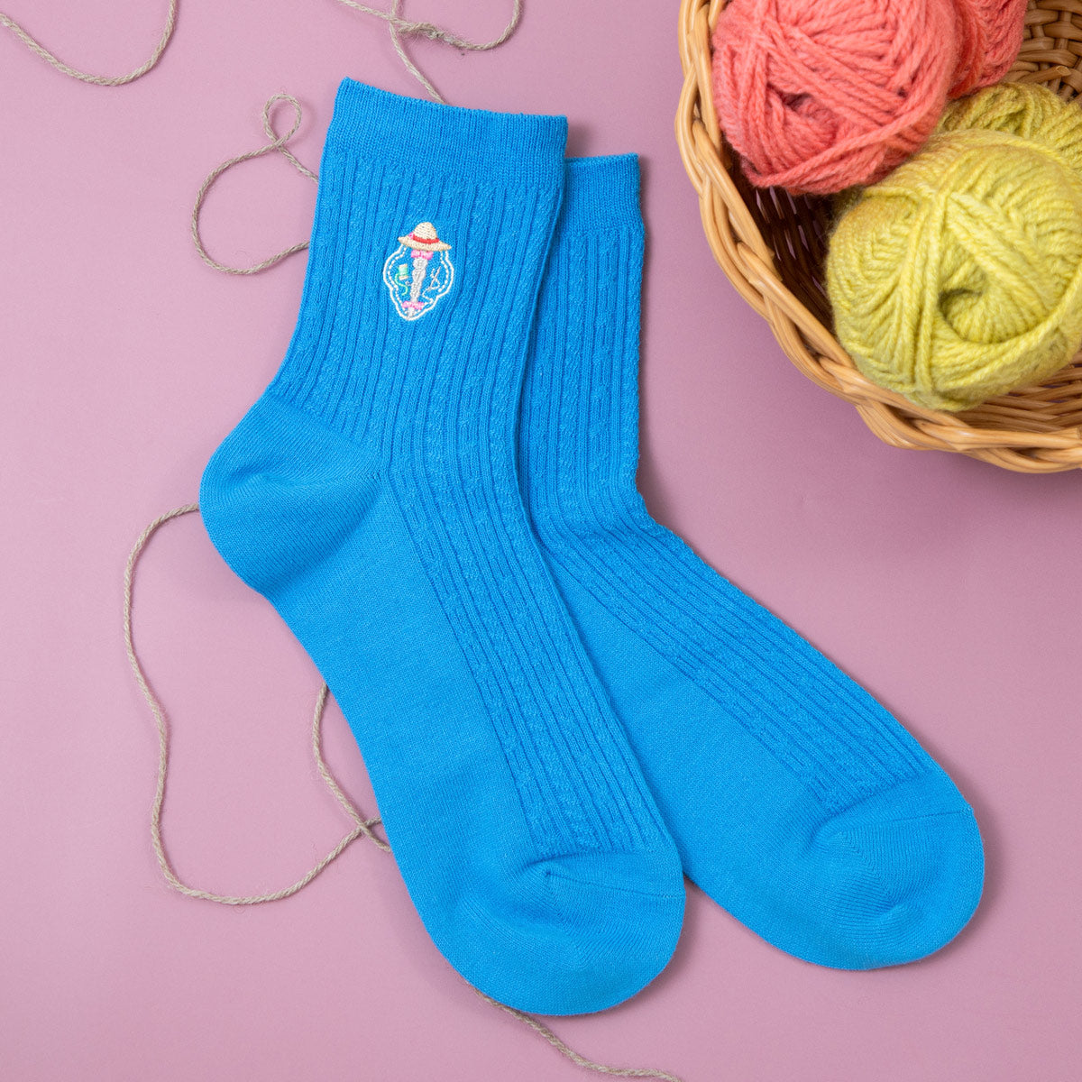 Studio Ghibli Icon-Embroidered Socks 23-25 cm (4 Types) - Moving Castle Motif - official view 14