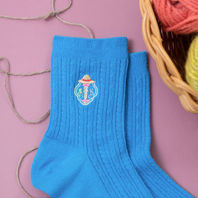 Studio Ghibli Icon-Embroidered Socks 23-25 cm (4 Types) - Moving Castle Motif - official view 15