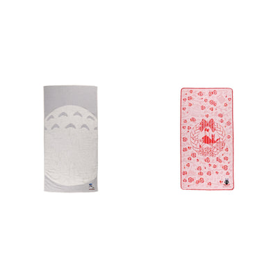 Studio Ghibli - Illustrated Bath Towels (2 Types) - Complete Set, one of every listed towel