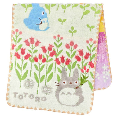 Studio Ghibli - Illustrated Face Towels (10 Types) - Totoro Wildflowers - official view 5