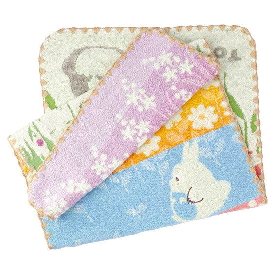 Studio Ghibli - Illustrated Face Towels (10 Types) - Totoro Wildflowers - official view 7