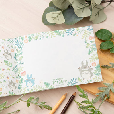 Studio Ghibli Illustrated Memo Pads (2 Types) - Totoro Colourful Leaves - official view 2
