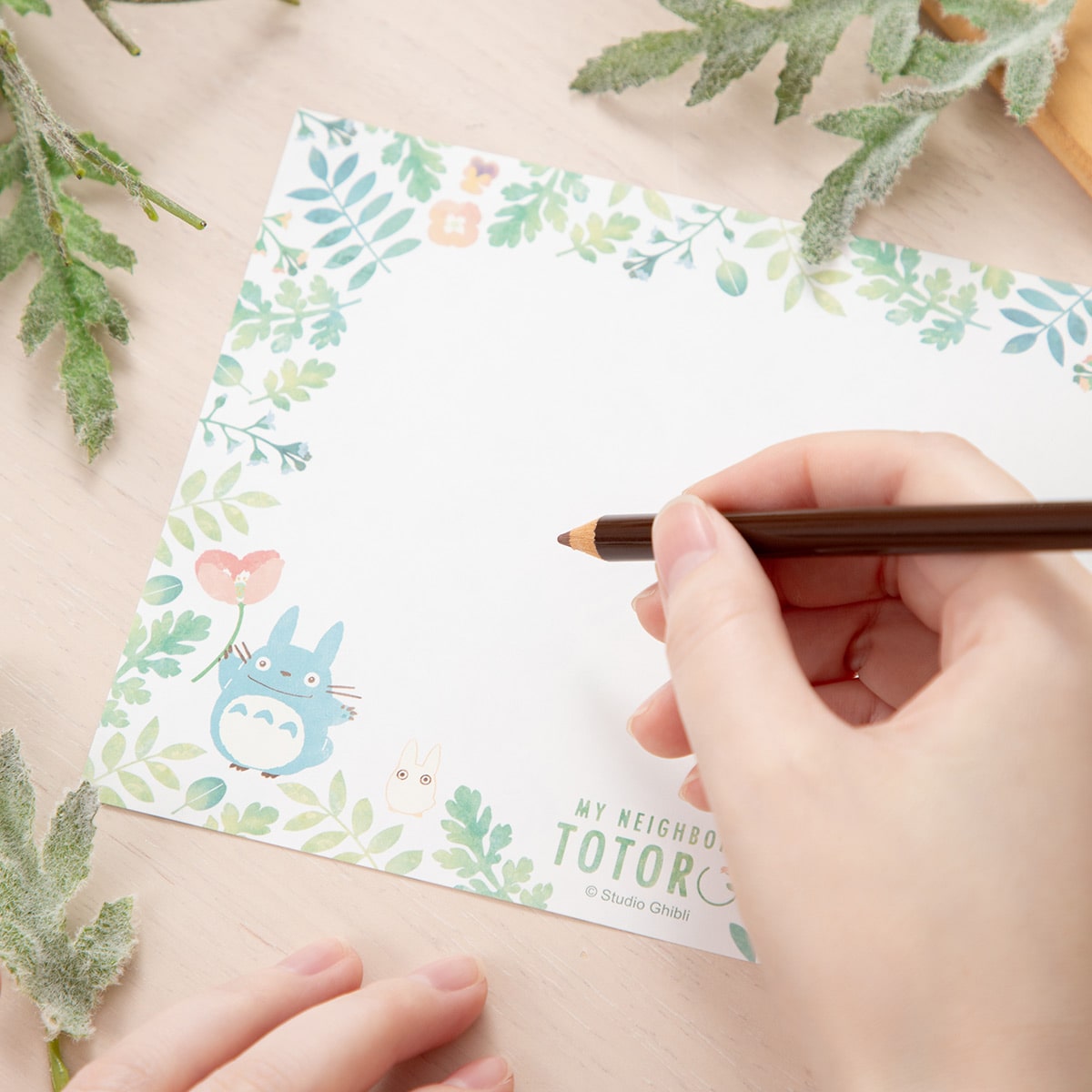 Studio Ghibli Illustrated Memo Pads (2 Types) - Totoro Colourful Leaves - official view 6