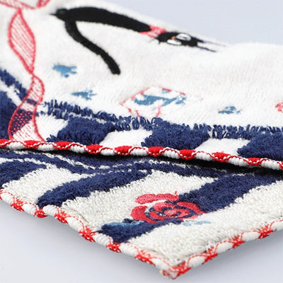 Studio Ghibli - Illustrated Mini Towels (33 Types) - Kiki Marine Blue Stripes - official view 28