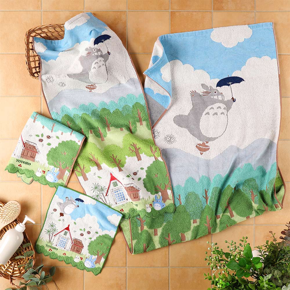 Studio Ghibli - Illustrated Wash Towels (21 Types) - Totoro Sky Walk - official view 17