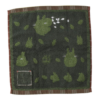 Studio Ghibli - Illustrated Wash Towels (21 Types) - Totoro Autumn Green - official view 38