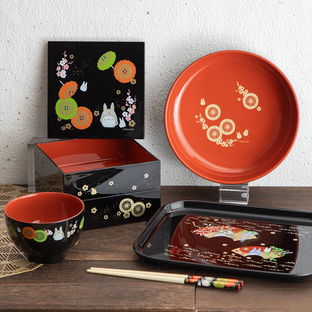 Studio Ghibli Japanese-Style Serving Trays (2 Types) - My Neighbor Totoro - official view 9
