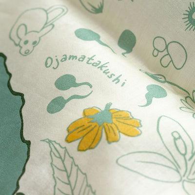 Studio Ghibli Large Illustrated Cotton Handkerchiefs (2 Types) - Totoro - Mysterious Encounter - official view 7