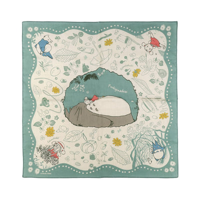 Studio Ghibli Large Illustrated Cotton Handkerchiefs (2 Types) - Totoro - Mysterious Encounter - official view 8