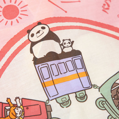 Studio Ghibli Large Illustrated Cotton Handkerchiefs (2 Types) - Panda! Go Panda! - Rainy-Day Circus - official view 15
