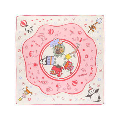 Studio Ghibli Large Illustrated Cotton Handkerchiefs (2 Types) - Panda! Go Panda! - Rainy-Day Circus - official view 16