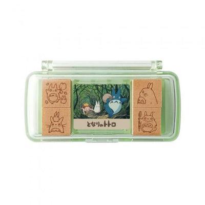 Studio Ghibli Mini Stamp Kits with Ink Pad (2 Types) - Blue Totoro - official view 1