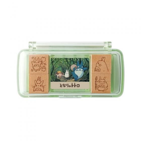 Studio Ghibli Mini Stamp Kits with Ink Pad (2 Types) - Blue Totoro - official view 1