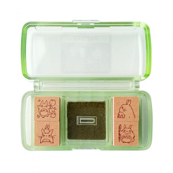 Studio Ghibli Mini Stamp Kits with Ink Pad (2 Types) - Blue Totoro - official view 2