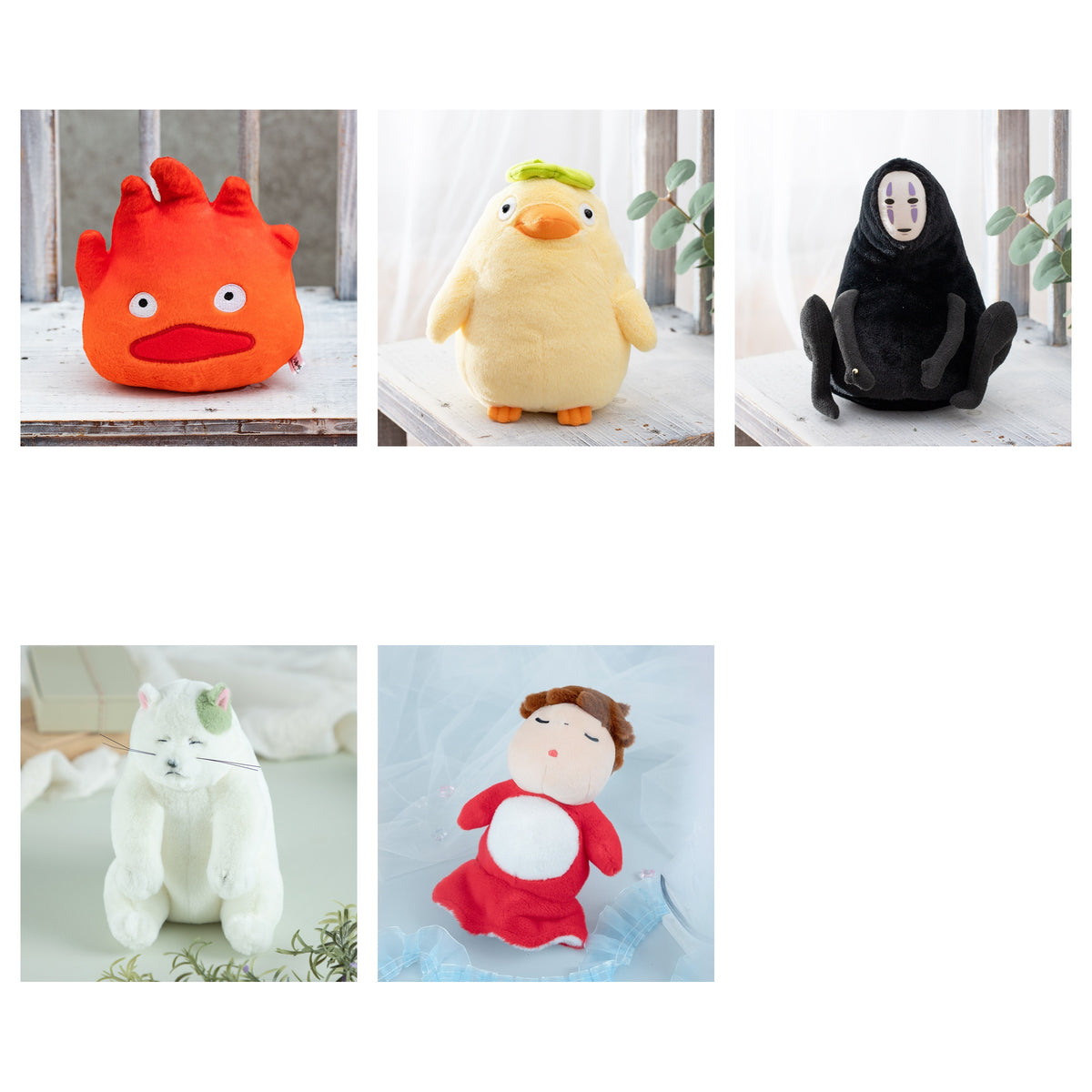 Studio Ghibli - Nakayoshi Otedama Plush (5 Types) - Complete Set, one of each listed model