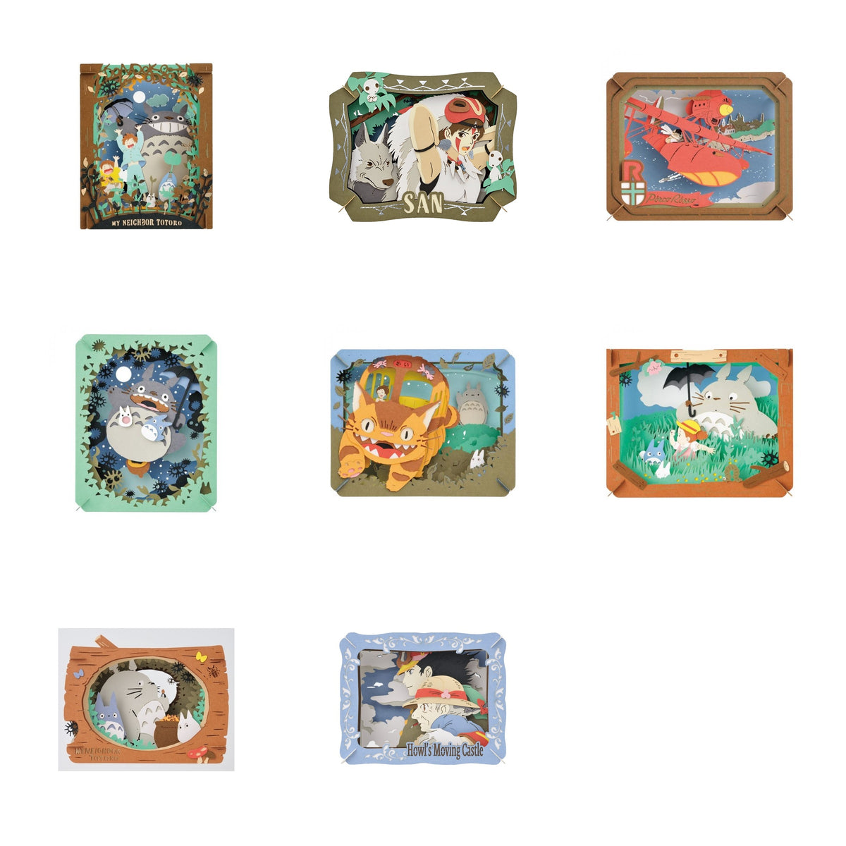 Studio Ghibli - PAPER THEATER Paper Craft Kits (8 Types) - Complete Set with all listed models