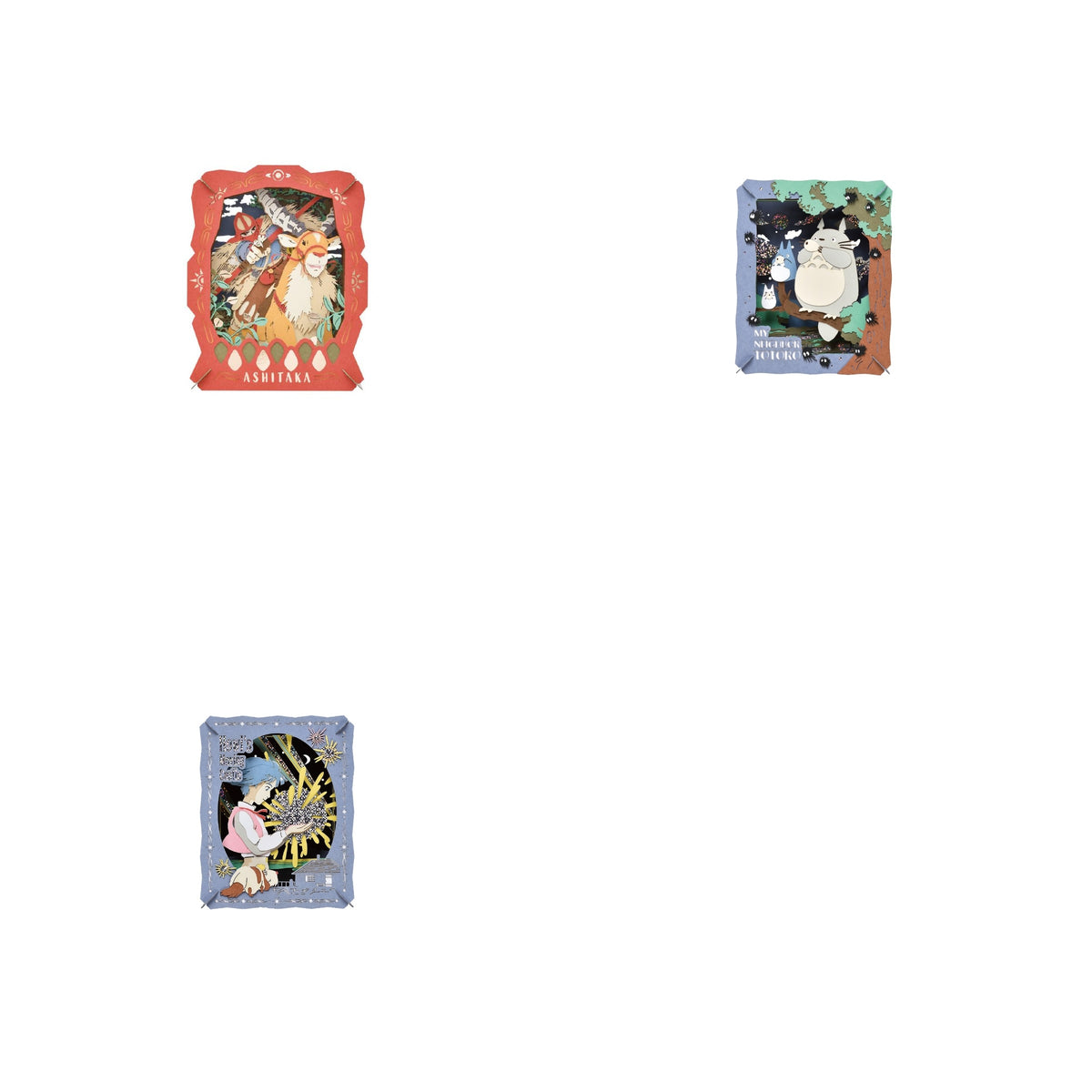 Studio Ghibli - PAPER THEATER Wood and Paper Craft Kits (3 Types) - Complete Set with all listed models