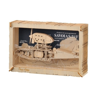 Studio Ghibli - PAPER THEATER Wood Style Large Kits (4 Types) - Savoia S.21F - official view 2