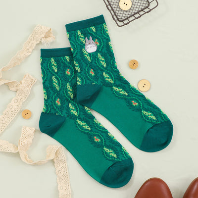 Studio Ghibli - Raised-Pattern Embroidered Socks 23-25 cm (4 Types) - Totoro - official view 1