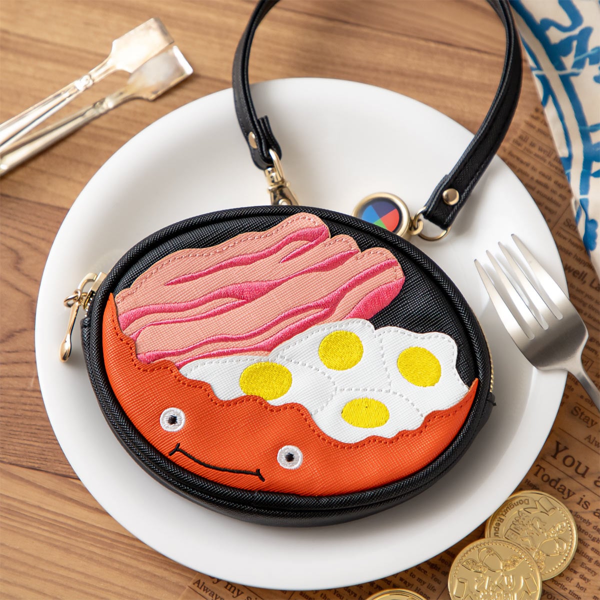 Studio Ghibli - Retractable Coin and Card Cases (4 Types) - Calcifer Bacon and Eggs - official view 30
