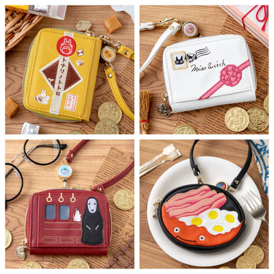 Studio Ghibli - Retractable Coin and Card Cases (4 Types) - Complete Set, one of each listed model