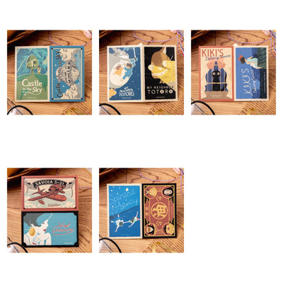 Studio Ghibli - Retro Sticker Sheets (5 Types) - Complete Set showing every included design
