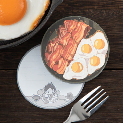 Studio Ghibli - Round Food Memo Pads (3 Types) - Calcifer Bacon and Eggs - official view 9