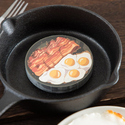 Studio Ghibli - Round Food Memo Pads (3 Types) - Calcifer Bacon and Eggs - official view 10