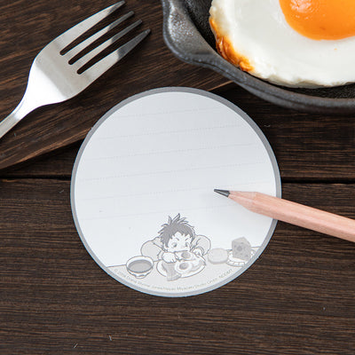 Studio Ghibli - Round Food Memo Pads (3 Types) - Calcifer Bacon and Eggs - official view 11